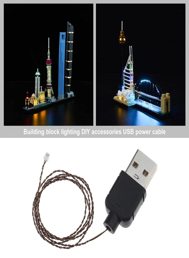 كريت آيديا ابتكر أفكارًا بنفسك! كابل طاقة USB لإضاءة يمكنك صنعها بنفسك، متوافق مع ليغو، سلك طاقة USB، مصباح زخرفي يمكنك صنعه بنفسك، سلك USB، ملحقات ألعاب، 5 فولت، 50 سم، أسود - Image 2